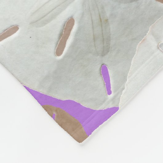 Big White Sand Dollars Pattern Lavender Fleece Deken (Hoek)