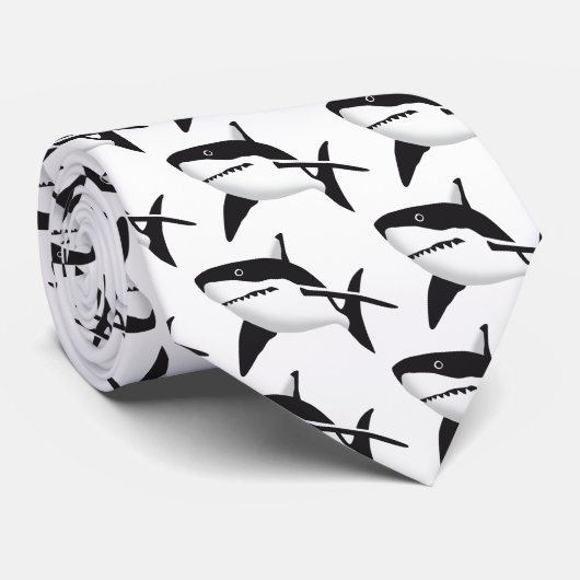 big white shark stropdas (Opgerold)