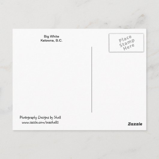 Big White Ski Scene Briefkaart (Achterkant)