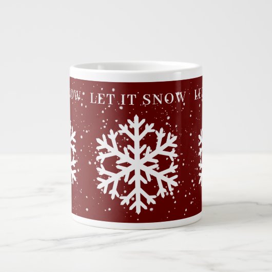 Big White Snowflake, LAAT HET SNEEUW Grote Koffiekop (Voorkant)