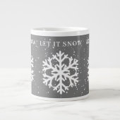 Big White Snowflake, LAAT IT GRIJS EN Wit Grote Koffiekop (Voorkant)