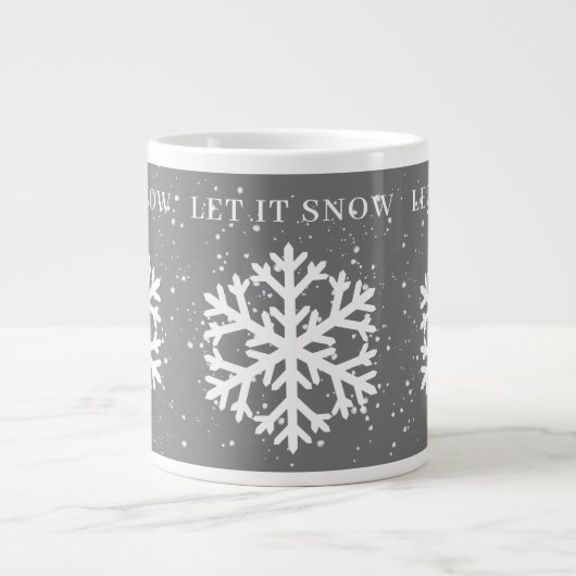 Big White Snowflake, LAAT IT GRIJS EN Wit Grote Koffiekop (Voorkant)