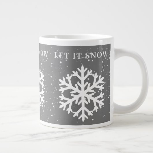 Big White Snowflake, LAAT IT GRIJS EN Wit Grote Koffiekop (Rechts)