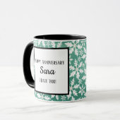 Big White Snowflakes Falling Green Background Mok (Voorkant links)