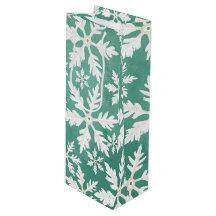 Big White Snowflakes Falling Green Background