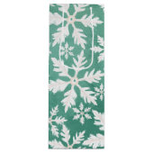 Big White Snowflakes Falling Green Background Wijn Cadeautas (Voorkant)
