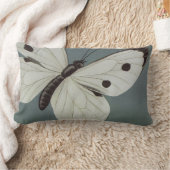 Big White/Turquoise Butterfly Blue Lumbar Pillow Kussen (Deken)