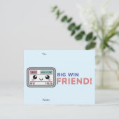 Big Win, Friend! Gaming Classroom Valentine Card Feestdagenkaart (Staand voorkant)