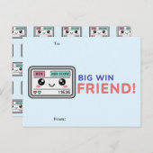 Big Win, Friend! Gaming Classroom Valentine Card Feestdagenkaart (Voorkant / Achterkant)