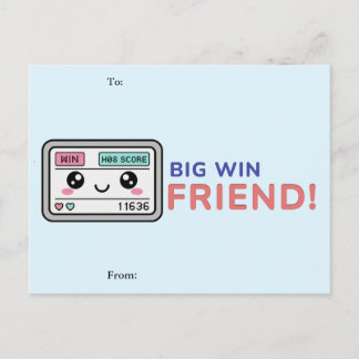 Big Win, Friend! Gaming Classroom Valentine Card Feestdagenkaart