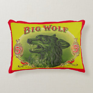 Big Wolf sigaar label print Accent Kussen