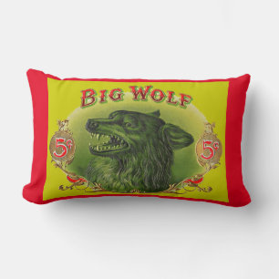 Big Wolf sigaar label print Kussen