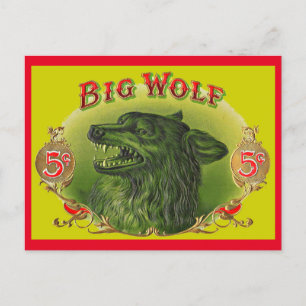 Big Wolf sigarenlabel Briefkaart