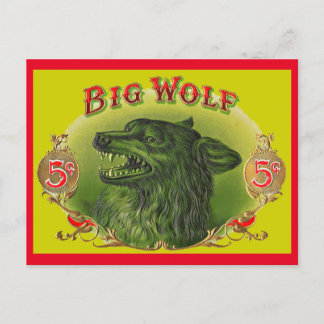 Big Wolf sigarenlabel Briefkaart