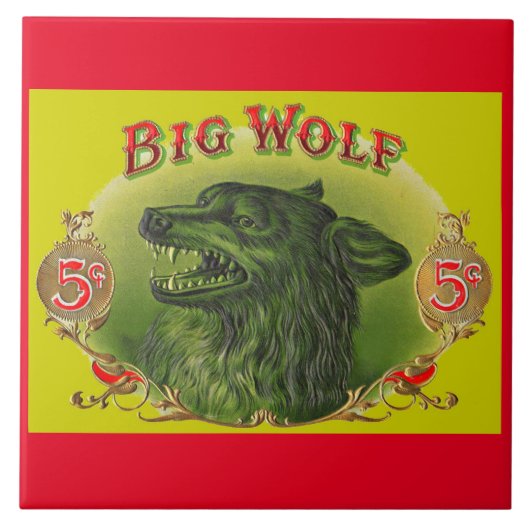 Big Wolf sigarenlabel Tegeltje (Voorkant)