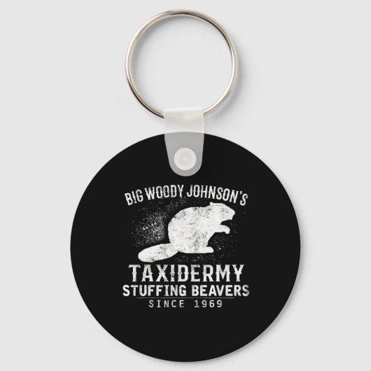 Big Woody Johnson's Taxidermy Stuffing Bevers Sleutelhanger (Voorkant)