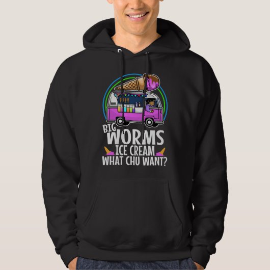 Big worms ice cream truck 3 hoodie (Voorkant)