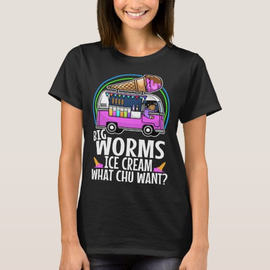 Big worms ice cream truck  3 t-shirt (Voorkant)