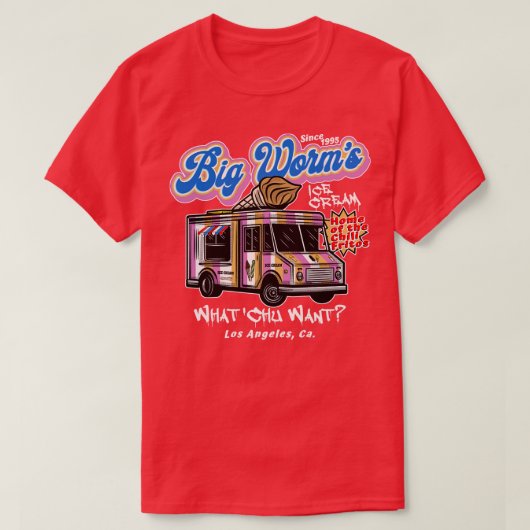Big Worms Ice Cream Vrijdag Dks T-shirt (Design voorkant)
