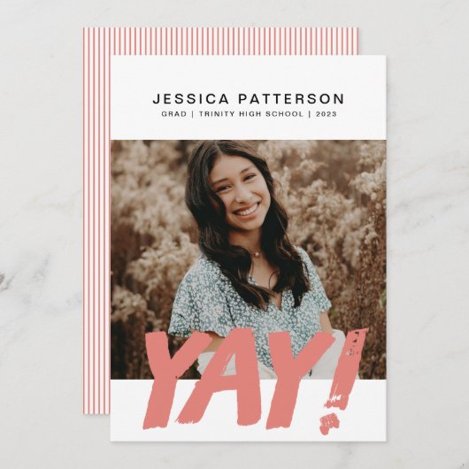 Big YAY Afstuderen Aankondiging (Voorkant / Achterkant)