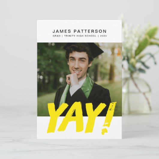 Big YAY Afstuderen Aankondiging (Staand voorkant)