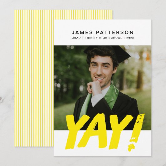 Big YAY Afstuderen Aankondiging (Voorkant / Achterkant)