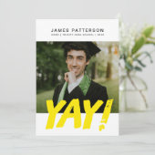 Big YAY Afstuderen bewerkbaar Afstuderen Aankondiging (Staand voorkant)