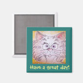 big - yed cat magnet - blauw (Voorkant / Achterkant)