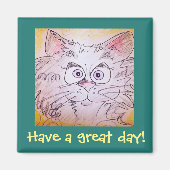 big - yed cat magnet - blauw (Voorkant)