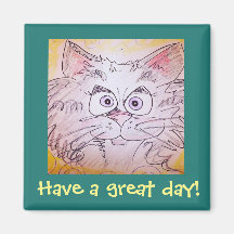 big - yed cat magnet - blauw