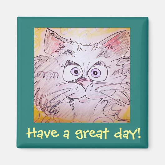 big - yed cat magnet - blauw (Voorkant)