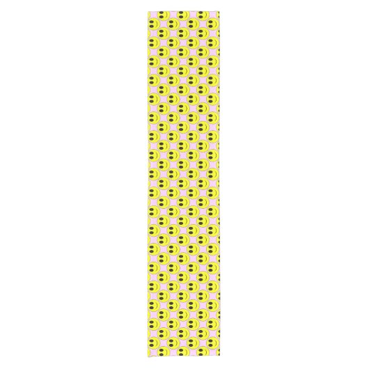 Big Yellow Allover Bleek Paars-Table Runner Korte Tafelloper (Voorkant)