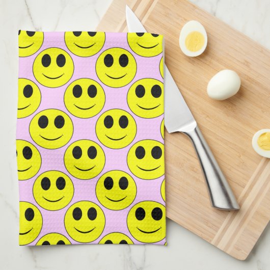 Big Yellow Allover Bleek Purpl-Kitchen Towel Theedoek (Quarter Fold)