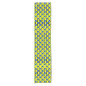 Big Yellow Allover Blue-Table Runner Korte Tafelloper (Voorkant)