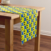 Big Yellow Allover Blue-Table Runner Korte Tafelloper (Voorbeeld)