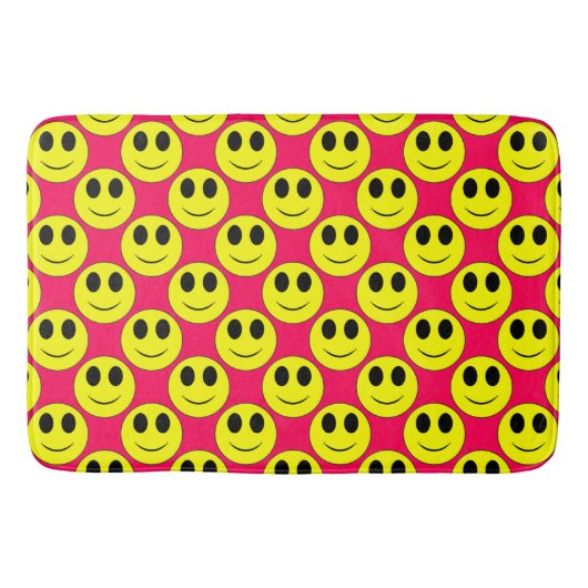 Big Yellow Allover, Hot Pink-Lg Bath Mat (Voorkant)