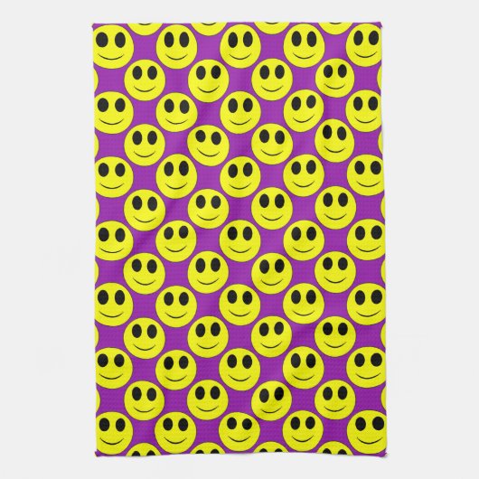 Big Yellow Allover Paars-Kitchen Towel Theedoek (Verticaal)