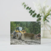 Big Yellow Bulldozer Tractor Heavy Equipment Briefkaart (Staand voorkant)