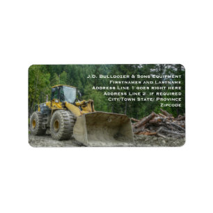 Big Yellow Bulldozer Tractor Heavy Equipment Etiket