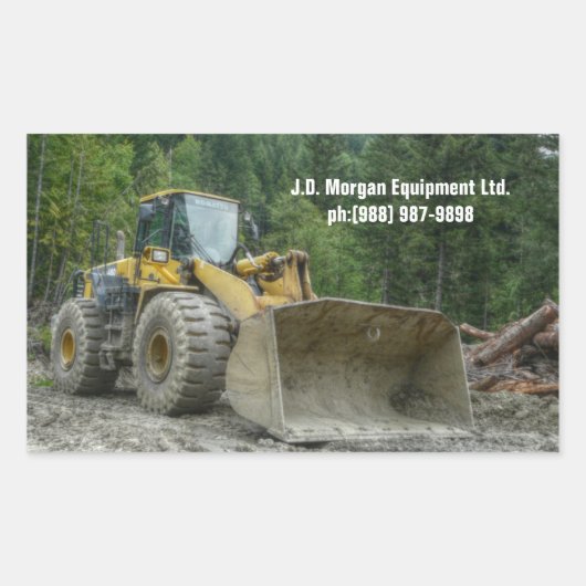 Big Yellow Bulldozer Tractor Heavy Equipment Rechthoekige Sticker (Voorkant)