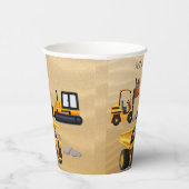 Big Yellow Construction Bulldozer Forklift Papieren Bekers (Rechts)