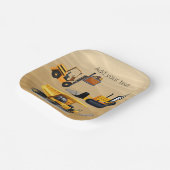 Big Yellow Construction Trucks, Birthday Papieren Bordje (Gebogen)