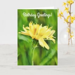 Big Yellow Dandelion Flower Birthday Kaart