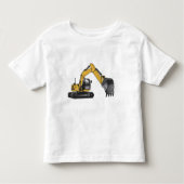 Big Yellow Excavator Kinder Shirts (Voorkant)