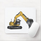 Big Yellow Excavator Muismat (Met muis)