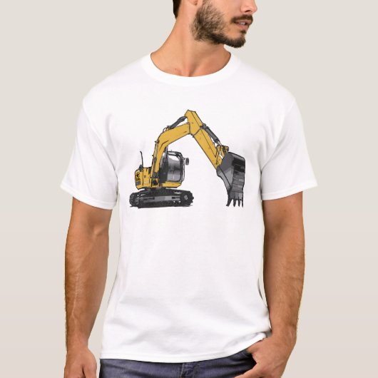 Big Yellow Excavator T-shirt (Voorkant)