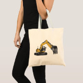 Big Yellow Excavator Tote Bag (Voorkant (product))