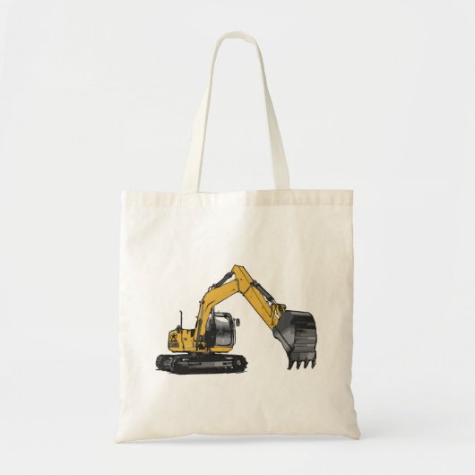 Big Yellow Excavator Tote Bag (Voorkant)