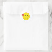 Big Yellow Face Ronde Sticker (Tas)