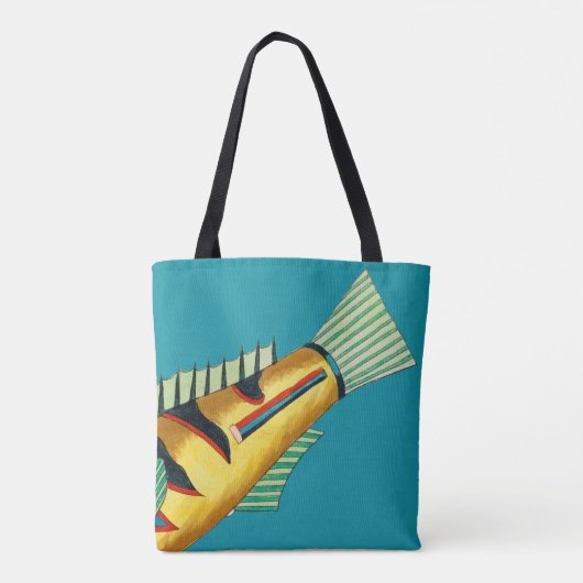 Big Yellow Fish Tote Bag (Achterkant)